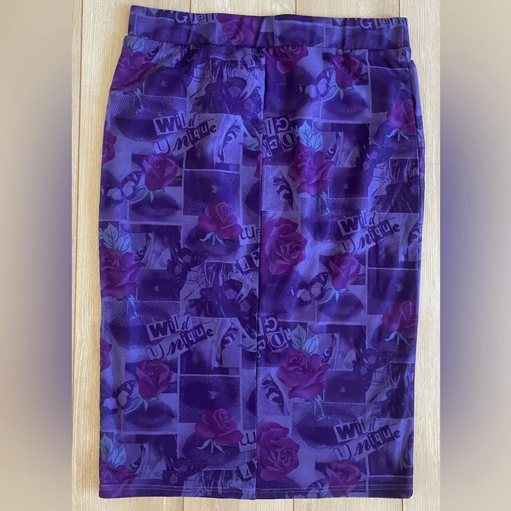 Torrid Purple Graphic Pencil Skirt - Picture 2 of 5